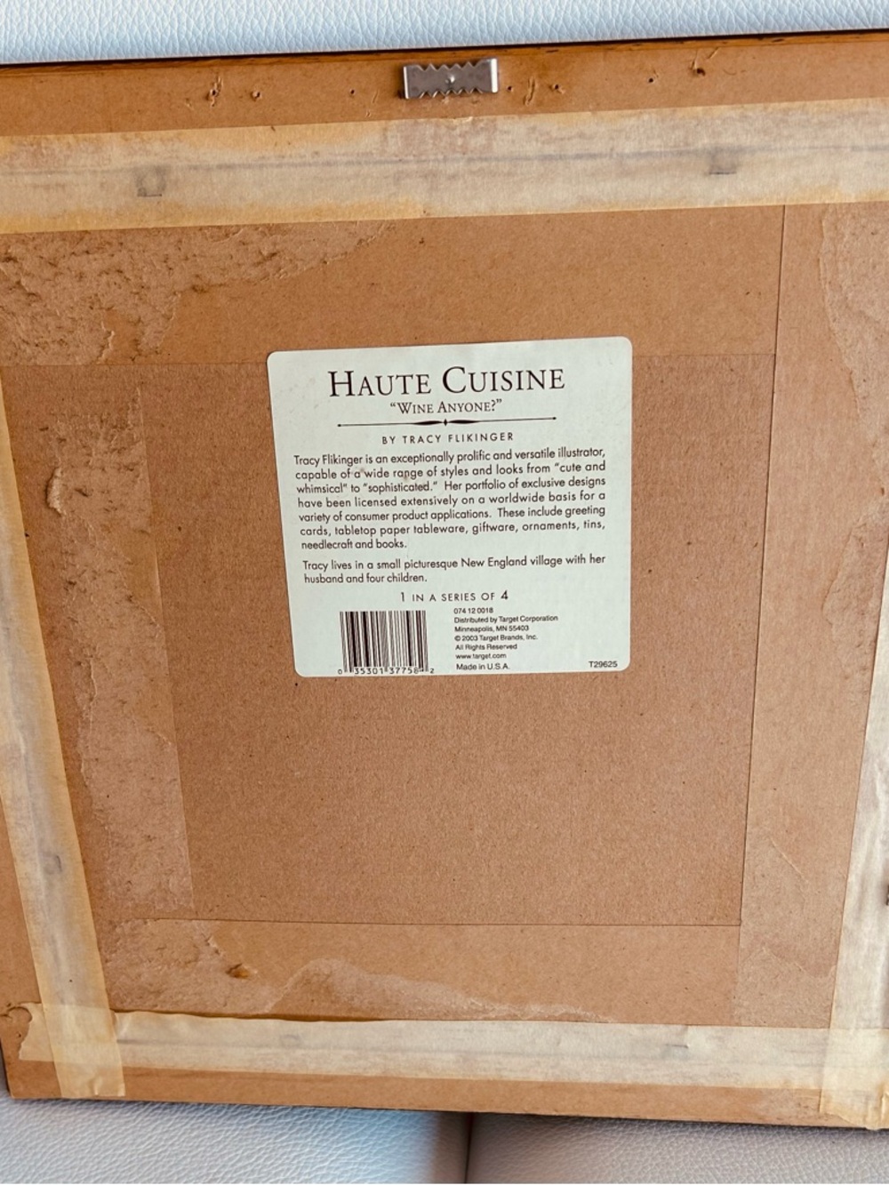 Tracy Flikinger “Wine Anyone?” Haute Cuisine Black Framed Waiter Wall Art 13x13 - Picture 3 of 5